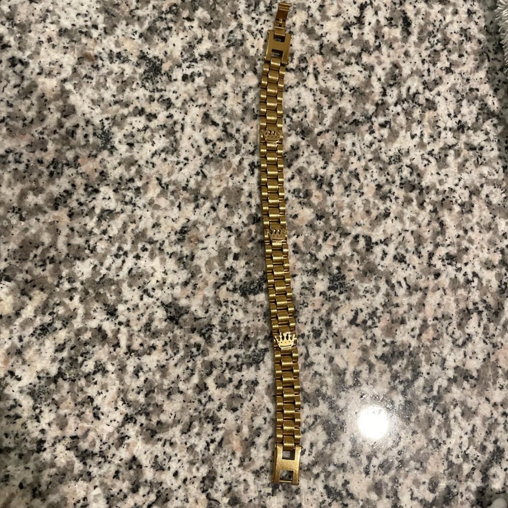 Gold-Tone Bracelet with Crown Detail
